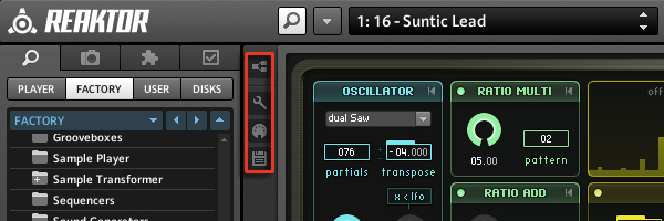 REAKTOR 5.6.2ショートカット