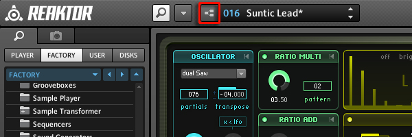 REAKTOR 5Editモード起動アイコン